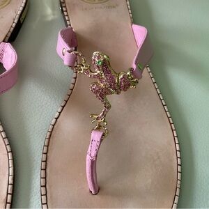 Lilly Pulitzer Swarovski-embellished Hip Hop Thong Sandals, Size 8.5 M